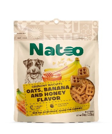 8oz Natoo Biscuits - Oats, banana and honey – Small Bite - Dog/Cat Supplements